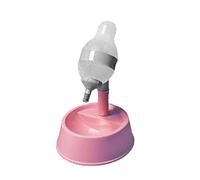 HEEPDD Pet Standing Water Dispenser Adjustable Height Dog and Cat Bowl with Detachable Pole Ensures Automatic Hydration for Pets Up to 24 Inches Tall Ideal Indoor Outdoor Use for Busy (Pink Bottom)