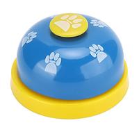 HEEPDD Pet Training Bell, Interactive Educational Dog Cat Bell with Large Button Design and Cute Print Pattern, for Pet Communication and Intellectual Development (Yellow background and blue cover)