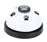 HEEPDD Pet Training Bell, Interactive Educational Dog Cat Bell with Large Button Design and Cute Print Pattern, for Pet Communication and Intellectual Development (Black background and white cover)