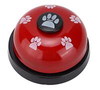 HEEPDD Pet Training Bell, Interactive Educational Dog Cat Bell with Large Button Design and Cute Print Pattern, for Pet Communication and Intellectual Development (Black bottom red cover)