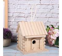 HEEPDD Pine Parakeet Bird Box, 7.1x6.3x6.7in Pine Parakeet for Home Decoration Parrots Pets Handicraft Lovebirds Budgie Finch Cockatoo Canary and Medium-Sized Birds