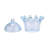 HEEPDD Plastic Candy Boxes Transparent Crown Party Favor Containers Crystal Clear Display for Visible Treats 12 Pack 3.1 Inch Top Diameter 2.0 Inch Bottom 2.8 Height Pink Blue White (Blue)