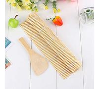 HEEPDD Plate Dishware DIY Sushi Rolling Maker Mat Set with Rice Paddle, 2 Pieces, Reusable, Non-Stick, for Homemade Sushi Preparation Tableware