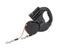 HEEPDD Portability Dual Retractable Leash Dog Leash, Portability Dual Retractable Night Light Manage Two Pets Ergonomic And Comfortable Grip One Click Safety Lock for Small And Medium