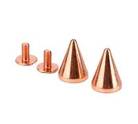 HEEPDD Punk Cone Spikes Studs Rivets Screws Brass Metal Plating Decoration with Manual Polishing Glossy No Burrs for Punk Style Clothing Accessories (Brass 2)