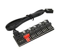 HEEPDD PWM Fan Hub, Flexible Power Extension Cable for 4Pin CPU Cooling Fans, 1 to 5 Pathways for Enhanced Airflow and Easy Installation