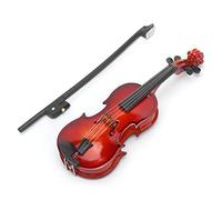 HEEPDD Quality 1/6 Violin, Wood Miniature Doll House Accessory, Exquisite Decor for 1/6 Dolls with Imitation Leather Box (10 cm [comes with imitation leather box + stand])