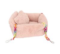 HEEPDD Rat Hammock Bed, Short Hair Rabbit Fleece Hamster Hanging Bed with Chain, Warm Hideout, Swing Rest Spot for Hamsters Rats Guinea Pigs Sugar Gliders S (S)