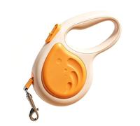 HEEPDD Retractable Dog Leash 16.4ft, Nylon Tape One Hand Brake Lock Anti Slip Grip, 360° Medium Large Breed Walks, Secure Clasp for Outdoor Travel (Orange)