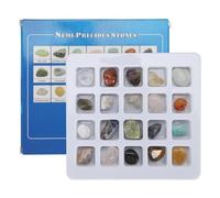 HEEPDD Rock Collection Kit, 20Pcs Educational Set for Kids Geology Learning and Nature Exploration School Supplies (Mixed Color Indefinite Set 3)