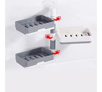 HEEPDD Rotatable Wall Mounted Soap Box, HIPS 3 Layers Soap Container for Household Use Daily Bathroom Use (#12)