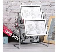 HEEPDD Rotating Photo Frame, Metal Picture Frame, Stylish Table Decoration for 6x4 Inches Photos, Perfect for Home and Wedding Studio Display Festival Category