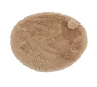 HEEPDD Round Plush Donut Pet Bed Soft Imitation Rabbit Wool Provides Cozy Warmth for Cats and Dogs 1.6 Inches Thick Padding Ensures Heat Retention During Winter Burrowing Design Ideal (Grey)
