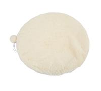 HEEPDD Round Plush Donut Pet Bed Soft Imitation Rabbit Wool Provides Cozy Warmth for Cats and Dogs 1.6 Inches Thick Padding Ensures Heat Retention During Winter Burrowing Design Ideal (cheese white)