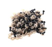 HEEPDD Safety Eyes, 100Pcs Black Plastic Doll Eyes with Washer for DIY Doll Making Repairing Craft Supplies Plush Animal Teddy Bear Felting Toy Accessories 10mm