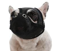 HEEPDD Short Snout Dog Muzzle, Lightweight Breathable Mesh with Adjustable Strap for French Bulldog and Pug, Ideal for Walking and Alone Time (Large)
