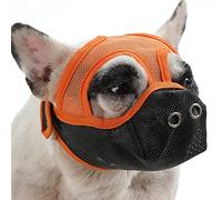 HEEPDD Short Snout Dogs Muzzle, Lightweight Mesh Muzzle for French Bulldog Pug Boston Terrier with Adjustable Strap for Safe Walking (Large)
