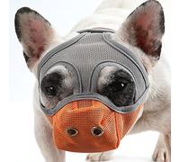 HEEPDD Short Snout Dogs Muzzle, Lightweight Mesh Muzzle for French Bulldog Pug Boston Terrier with Adjustable Strap for Safe Walking (Large)
