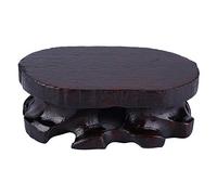 HEEPDD Small Vase Base, Solid Wood Bonsai Pedestal Furniture Pedestal Display Stand Teapot Base Oriental Vase Stand 3.5 x 2 x 1in
