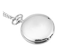 HEEPDD Smooth Pocket Watch Chain Pendant Necklace Classical Analog Quartz Long-Term Use Arabic Numbers Halloween Christmas Wedding (Silver Glossy Thin Chain)
