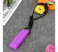 HEEPDD Soft Baby Teether, 100% Food Grade Silicone, Sensory Chew Necklace for Toddlers, Soothes Autism and ADHD Needs, Perfect for Bathtime and Outdoor Fun (Purple)
