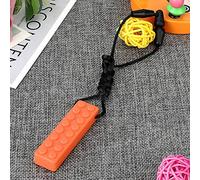 HEEPDD Soft Baby Teether, 100% Food Grade Silicone, Sensory Chew Necklace for Toddlers, Soothes Autism and ADHD Needs, Perfect for Bathtime and Outdoor Fun (Orange)