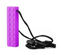 HEEPDD Soft Baby Teether, Sensory Chew Necklace for Toddlers, Soothes Autism and ADHD Needs, Perfect for Bathtime and Outdoor Fun Soft Baby Teether, 100% Food Grade Silicone, Nan (Purple)