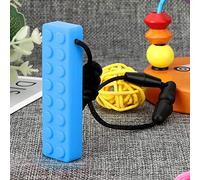 HEEPDD Soft Baby Teether, Sensory Chew Necklace for Toddlers, Soothes Autism and ADHD Needs, Perfect for Bathtime and Outdoor Fun Soft Baby Teether, 100% Food Grade Silicone, Nan (Blue)