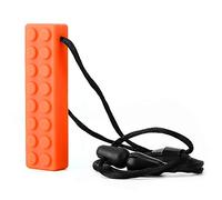 HEEPDD Soft Baby Teether, Sensory Chew Necklace for Toddlers, Soothes Autism and ADHD Needs, Perfect for Bathtime and Outdoor Fun Soft Baby Teether, 100% Food Grade Silicone, Nan (Orange)