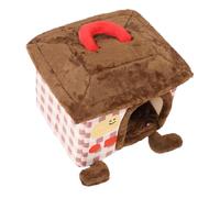 HEEPDD Soft Plush Pet House with Thick Velvet Material Cozy Warm Bed for Small Dogs Cats Indoor Use Half Enclosed Design Steel Frame Non Slip Bottom Easy Washable Cute Cartoon Pattern (M)