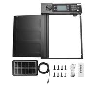 HEEPDD Solar Chicken Door, LCD Display Light Sensor Automatic Chicken Coop Door with Remote Control Reminder Timer USB C Charging Anti Pinch Design