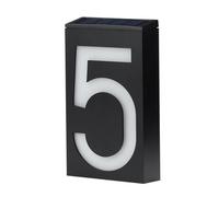 HEEPDD Solar House Number LED Address Sign Illuminated Outdoor Plaque Bright Solar Powered for Night Visibility Modern Design Easy Wall Mount 7 By 3.85 By 1.57 Inches Homeowners (#6)