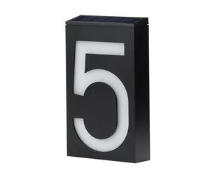 HEEPDD Solar House Number LED Address Sign Illuminated Outdoor Plaque Bright Solar Powered for Night Visibility Modern Design Easy Wall Mount 7 By 3.85 By 1.57 Inches Homeowners (#7)