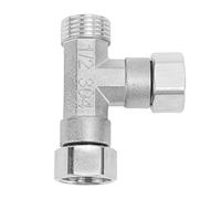HEEPDD Stainless Steel 3 Way Tee Hose Connector, High Pressure G1/2 Adapter for Water and Gas Pipes, Compact Design with Clear Threads for Secure Connections, Durable 304 Stainless (2 Female Thread