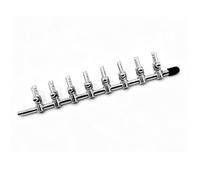 HEEPDD Stainless Steel Aquarium Air Splitter, 3-Pack 8-Way Gang Valve | Individual Lever Control, Standard 4mm Barbed Inlet, Tight Threaded Seal Structure, Tapped Air Distribution for Sponge