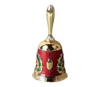 HEEPDD Super Solid Brass Hand Call Bell, Alloy Material, Perfect for Weddings and Classrooms, Bell for Seniors and Meditation (Gold with Colorful Red)