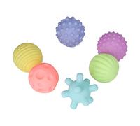 HEEPDD Textured Ball Toy, Balls with Squeaker for Babies, Fine Motor Skills Development Toy for Infants Toddlers 6-12 Months Textured, 6PCS Soft Sensory Baby (Warm Color)