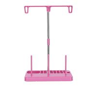 HEEPDD Thread Stand 3 Spool Holder for Sewing Machine, Lightweight Household Sewing Tool for Quilting DIY, Holds 15 Bobbins and Ruler, Reinforced Plastic Base (Pink)