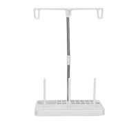 HEEPDD Thread Stand 3 Spool Holder for Sewing Machine, Lightweight Household Sewing Tool for Quilting DIY, Holds 15 Bobbins and Ruler, Reinforced Plastic Base (Beige)