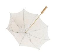 HEEPDD Umbrella Bridal Lace Cotton Umbrella, Beige, Wedding Photography Prop, Wooden Handle, 23.6 Inch Diameter Nan Festival Category (Beige L Size)