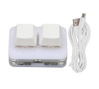 HEEPDD USB 2-key Mini Keyboard, Support Hot-swappable RGB LED Backlight, Small Macro Programming Keyboard, Professional for Tablets (White)