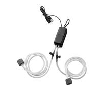 HEEPDD USB Aquarium Air Pump, Compact Oxygen Pump with ABS Material, Quiet Double Outlet for Mini Fish Tank and Portable Use (Black)