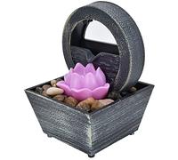 HEEPDD USB Tabletop Fountain, Plastic Material, LED Light Feature, Calming Water Desktop Decoration for Home Office Relaxation and Meditation Space Garden Ornamentation