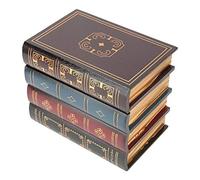 HEEPDD Vintage Fake Book Storage Box, Antique Decorative Keepsake Box, Photo Props Home Office Shelf Decoration, 13.2x16cm and 15.9x20cm