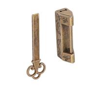 HEEPDD Vintage Lock, Chinese Bronze Padlock with Key, Unique Decorative Lock for Jewelry Boxes, Mini Cabinets, Retro Design (Magpie Bronze)