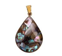 HEEPDD Water Droplet Shaped Pendant, Wearing Comfortable Unique Exquisite Nature Gravel Pendant for Unisex Jewelry Clothing Accessories (Gold)