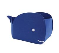 HEEPDD Whale Shaped Storage Basket, Storage Boxes Bin for Clothes Toys Blankets with Washable Material 25x37x20cm Whale Shaped Basket, Foldable Felt Home (Blue)