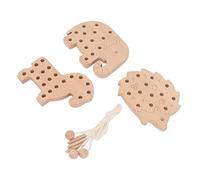 HEEPDD Wood Lace Block, Fine Motor Skills, Animal Threading Toy for Toddlers Wood Lace Block, Beech Material, Enhances Nan Children's Toys