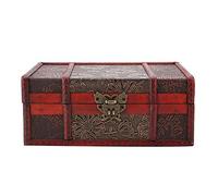 HEEPDD Wooden chest, wooden jewellery box, vintage wooden box, large size vintage wooden storage box, book jewellery organiser (lotus with lock)