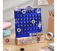 HEEPDD Wooden Kids Calendar, Calendar with Multi-Use Design for Home Education and Organization Wooden Kids, ABS Perpetual Nan Household Daily Necessities (Blue)